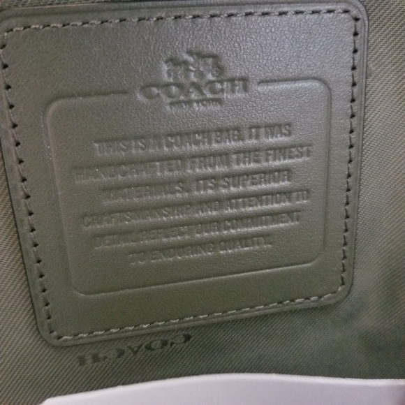 🔥LAST1♨️COACH BNWT Leather Large Bag Olive - Picture 11 of 17